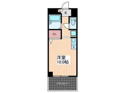 CRビル(ワンルーム/3階)の間取り写真