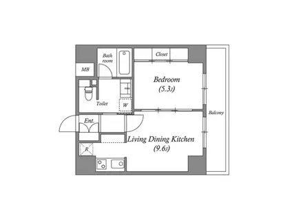 南堀江アパートメントグランデ(1LDK/6階)の間取り写真