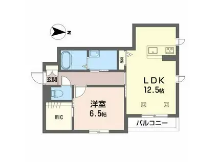 POSTO直江(1LDK/2階)の間取り写真