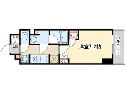 ザミューチュアル江坂(1K/5階)の間取り写真