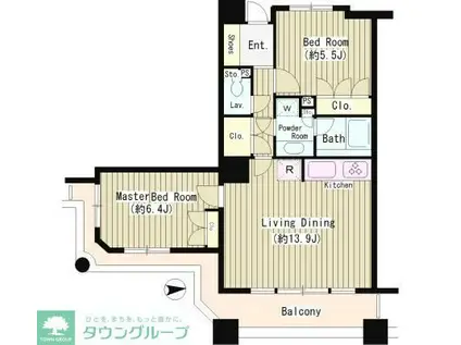 石神井公園ピアレス・ザ・タワー(2LDK/5階)の間取り写真