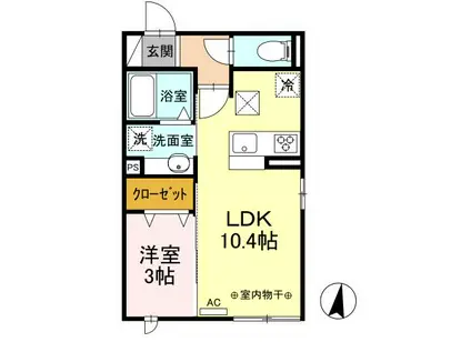 PERIDOT(1LDK/1階)の間取り写真