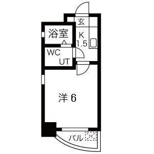 SグランTEN(1K/8階)の間取り写真