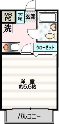 クリオ六浦弐番館(ワンルーム/2階)の間取り写真