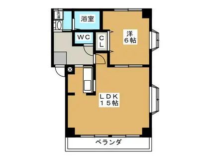 コバビレッジB棟(1LDK/1階)の間取り写真