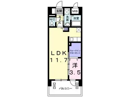 トパ-ズ諏訪野(1LDK/5階)の間取り写真