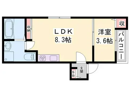 アルクグレイス(1LDK/2階)の間取り写真