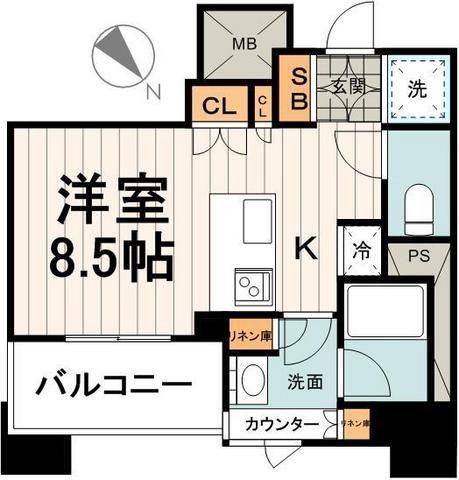 パークアクシス茅場町(ワンルーム/3階)の間取り写真