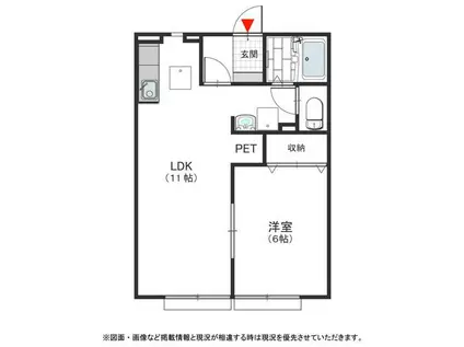 ブエナアビテートI(1LDK/1階)の間取り写真