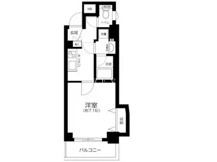 パレステゥディオ品川不動前(1K/2階)の間取り写真
