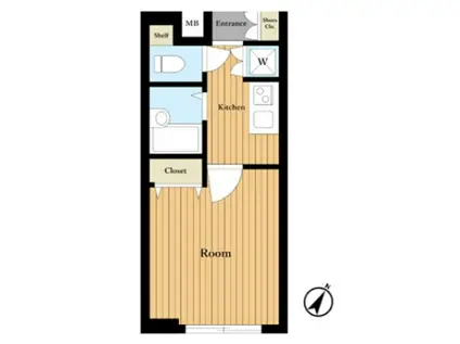 プレール・ドゥーク文京本駒込(1K/4階)の間取り写真