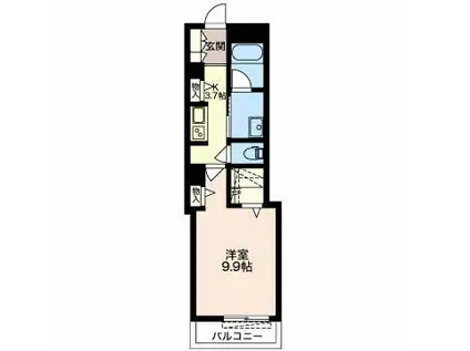 アモタテラス(1K/2階)の間取り写真