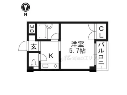 ハイツ富田(1K/1階)の間取り写真