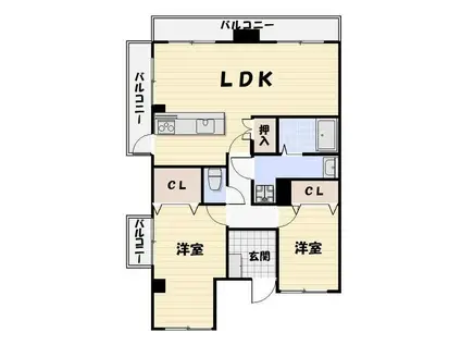 アドバンス新検見川(2SLDK/6階)の間取り写真