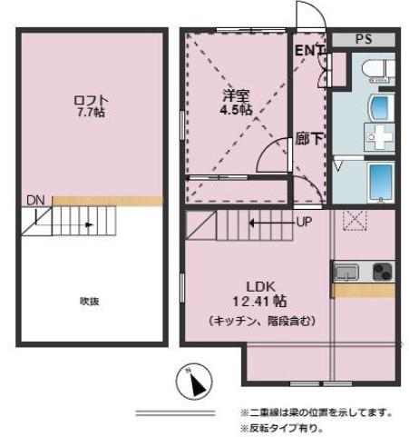 ハナブキ壱番館(1LDK/1階)の間取り写真