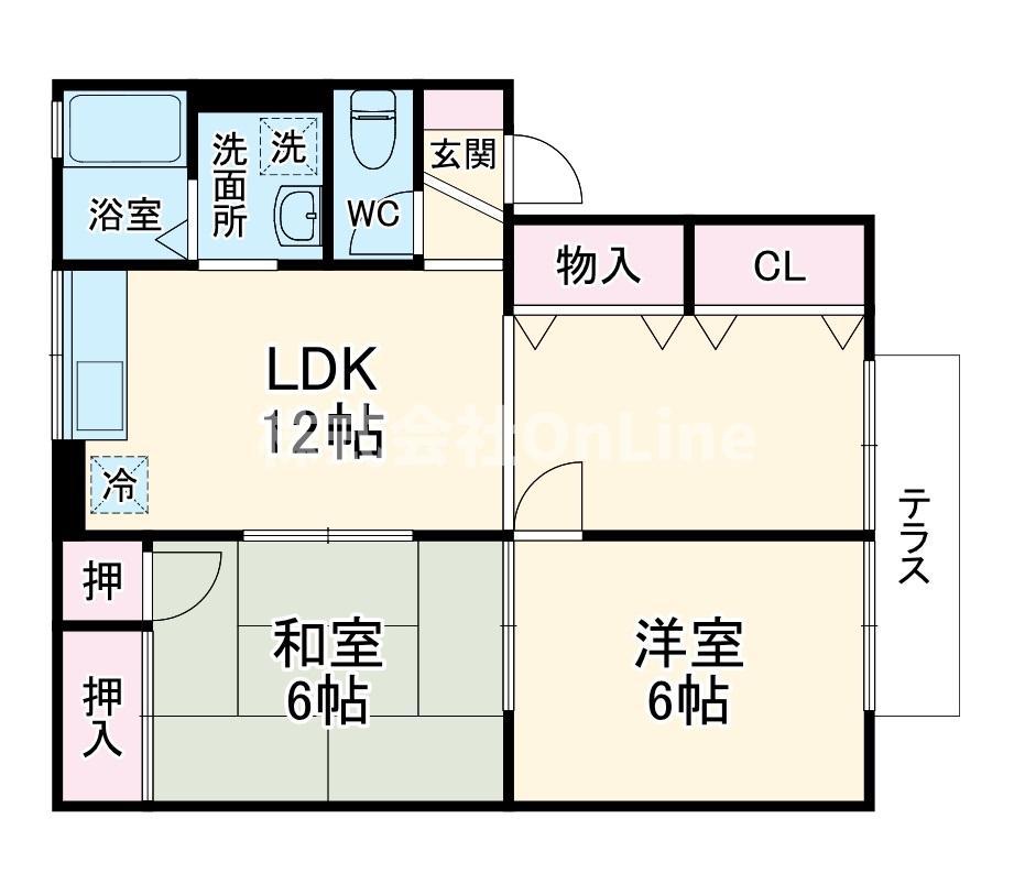グリーンセゾン(2LDK/1階)の間取り写真