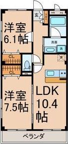 グランハートM(2LDK/3階)の間取り写真