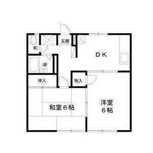 エステートピア赤坂(2DK/1階)の間取り写真