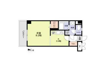 グランツ野川公園(1K/3階)の間取り写真