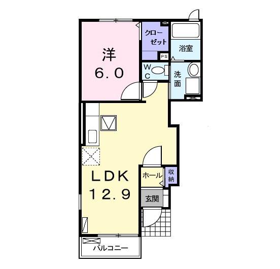 アバンツァート M(1LDK/1階)の間取り写真