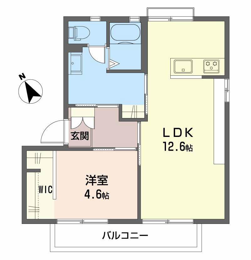 クラレッドシティC棟(1LDK/2階)の間取り写真