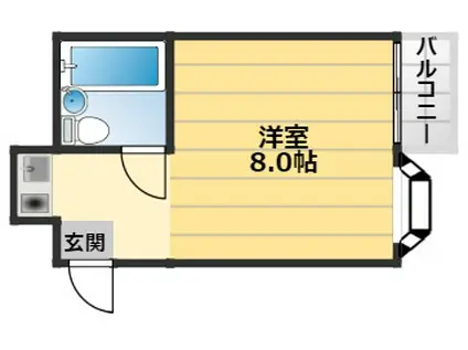 セレーナ土生(ワンルーム/3階)の間取り写真