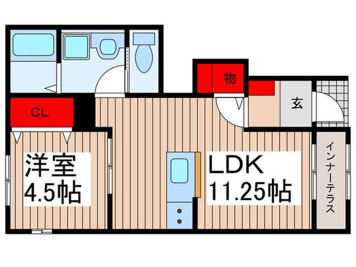 リーブルファイン春日部樋堀(1LDK/1階)の間取り写真