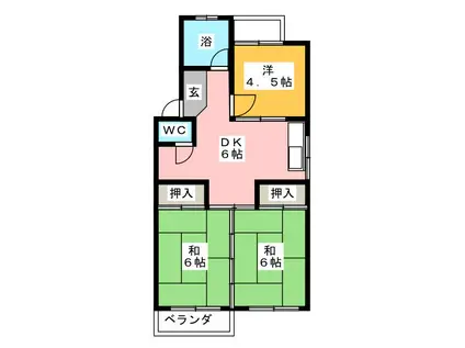 杉本ビル(3DK/1階)の間取り写真