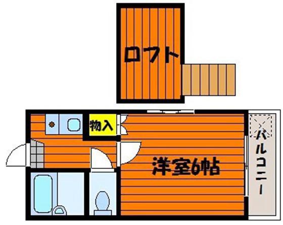 BRUNO竹田(1K/1階)の間取り写真