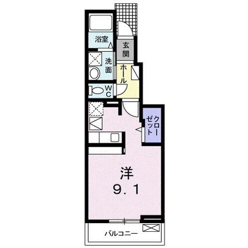 マナスル(ワンルーム/1階)の間取り写真