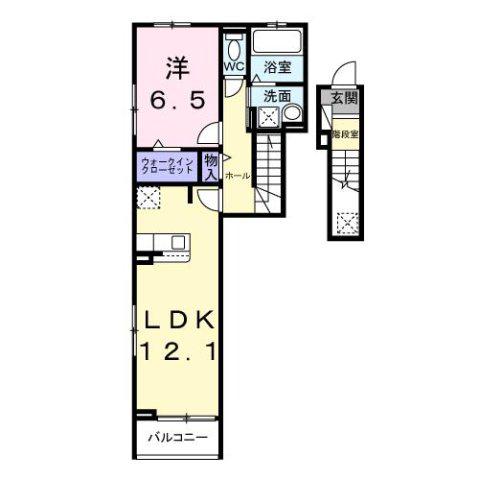 アンソレイユ(1LDK/2階)の間取り写真