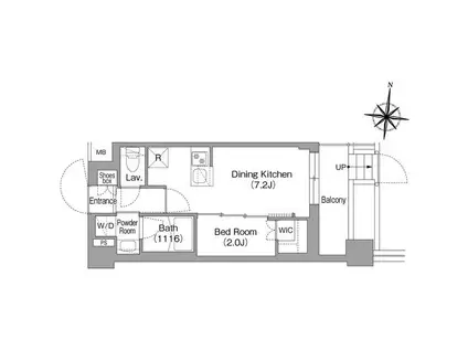 コンフォリア・リヴ大崎(1DK/1階)の間取り写真