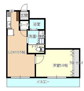 第2常盤ハイツ(1LDK/3階)の間取り写真