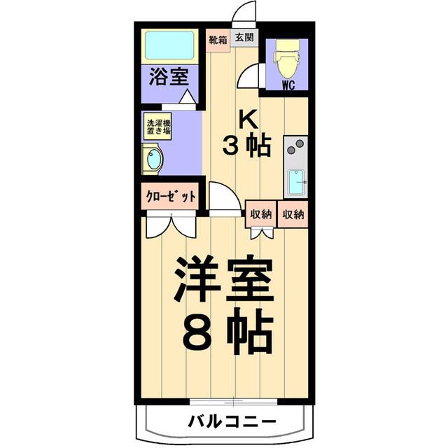 エイブルワン(1K/2階)の間取り写真