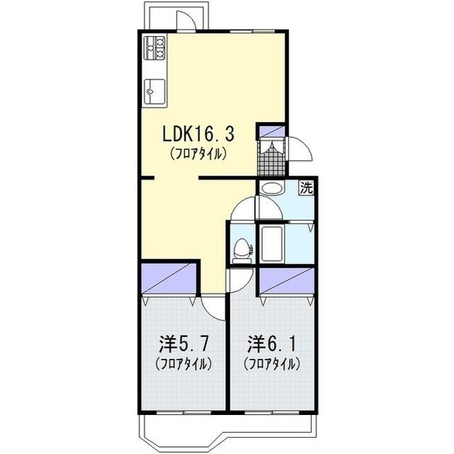 冨士ハイツ(2LDK/1階)の間取り写真