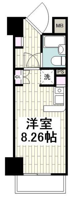 ペルソナージュ横浜(ワンルーム/4階)の間取り写真