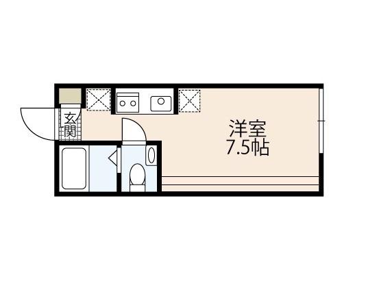 イリス堀越(ワンルーム/1階)の間取り写真