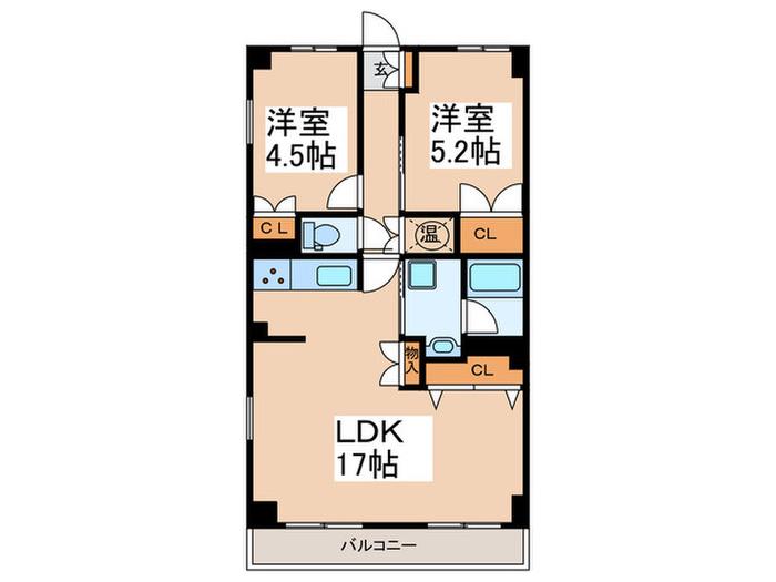 相模大野マンション(2LDK/7階)の間取り写真