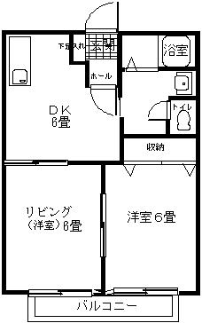 アルト・プラッツII(1LDK/1階)の間取り写真