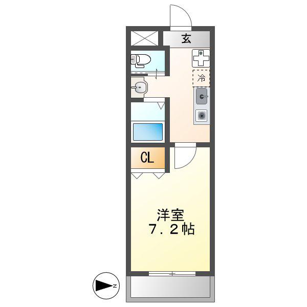 A・CITY中川(1K/4階)の間取り写真
