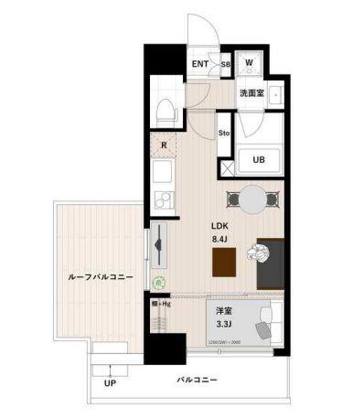 アーバンパーク清澄白河(1LDK/9階)の間取り写真