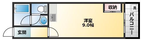 藤ヶ丘ハイツ(1K/1階)の間取り写真