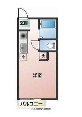 KPハイム(ワンルーム/1階)の間取り写真