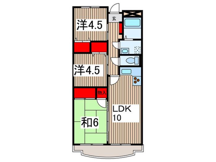メゾンド・フジ(3LDK/3階)の間取り写真