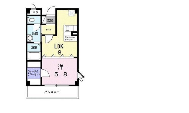 アンソレイエ(1LDK/5階)の間取り写真