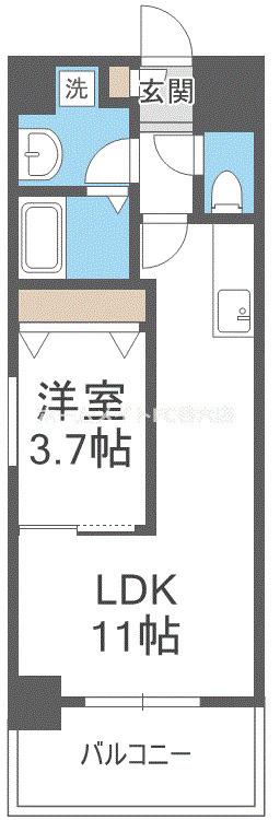 エクレレメディコ天六(1LDK/5階)の間取り写真