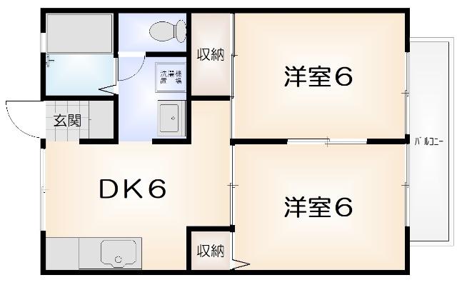 ハイツファミール(2DK/2階)の間取り写真
