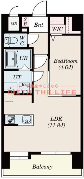 S-RESIDENCE久留米六ツ門ABRイーストI(1LDK/3階)の間取り写真