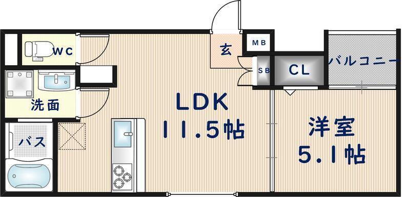 セイム岩田町 WITHAMILIE(1LDK/3階)の間取り写真