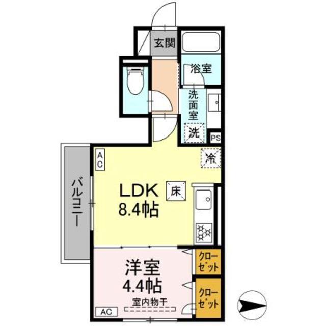 エスペランサ(1LDK/1階)の間取り写真